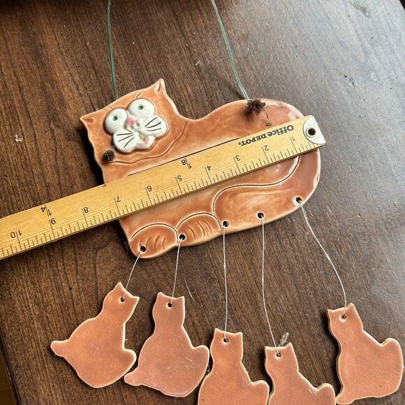 1994 Smoky Mountain Pottery Cat Lovers Wall Plaque wind chime Original Sticker - Picture 7 of 8